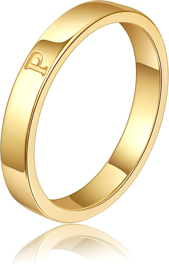 WFYOU 14K Gold Filled Rings for Women Non Tarnish Dainty Gold Initial Ring Stackable Gold Rings f... | Amazon (US)