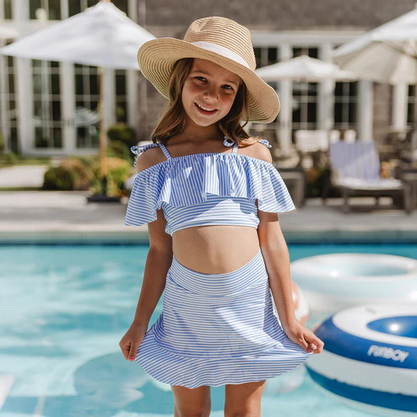 Kids Swim Skirt, Sand Bar Blue | Albion Fit
