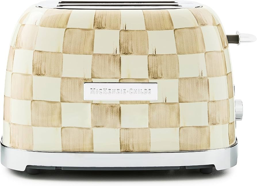 MACKENZIE-CHILDS 2-Slice Toaster, Decorative Toaster for Kitchen, Brown-and-White Mocha Check | Amazon (US)