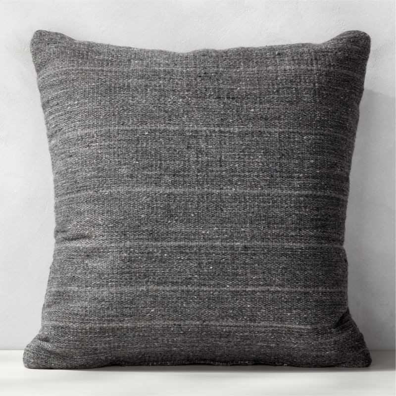 Waverly Dark Grey Outdoor Modern Throw Pillow 23" | CB2 | CB2