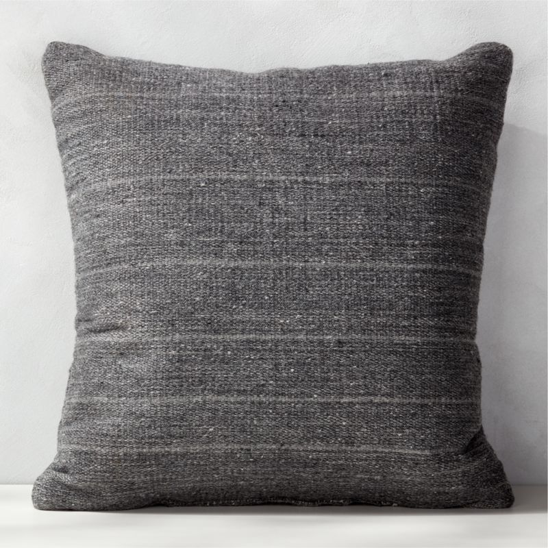 23" Waverly Dark Grey Textured Outdoor Patio Throw Pillow | CB2 | CB2