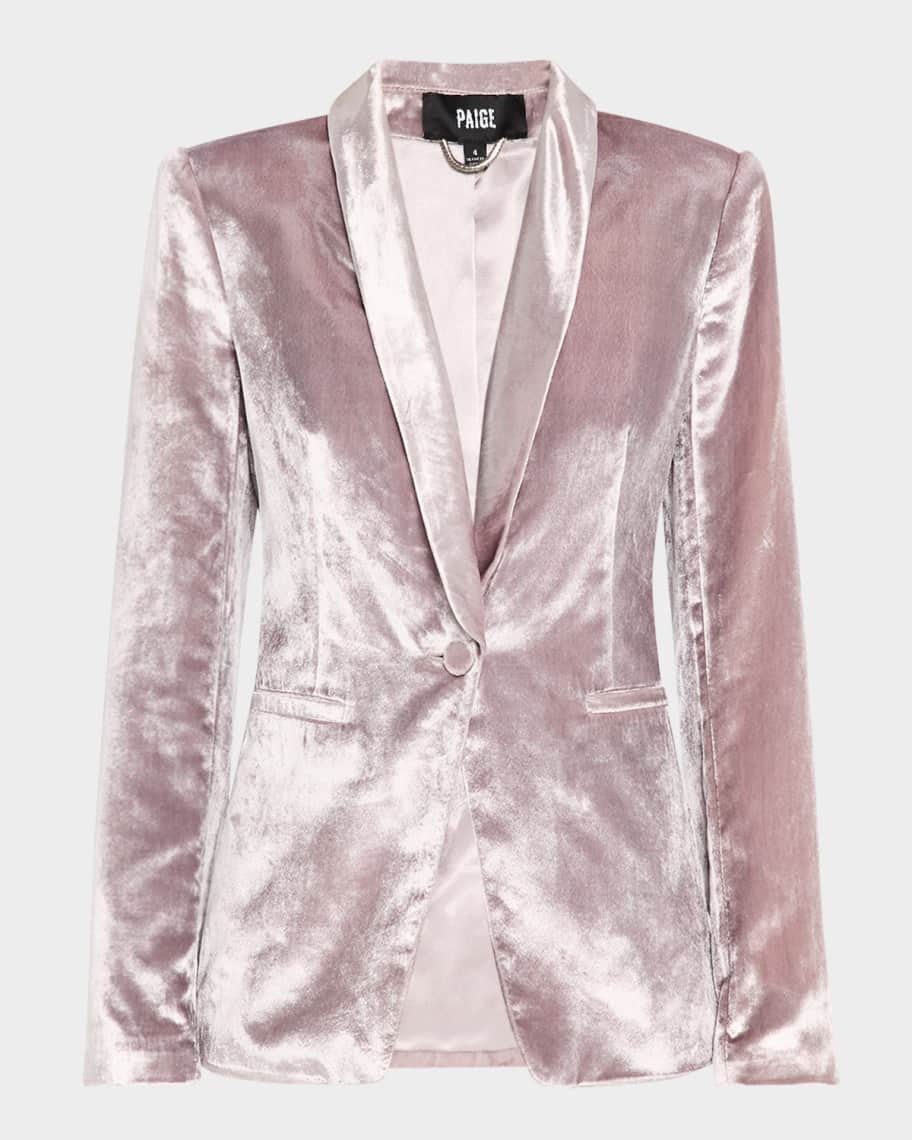 PAIGE Kriselle Single-Breasted Velvet Blazer | Neiman Marcus