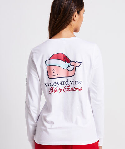 Santa Whale Long-Sleeve Pocket Tee | vineyard vines