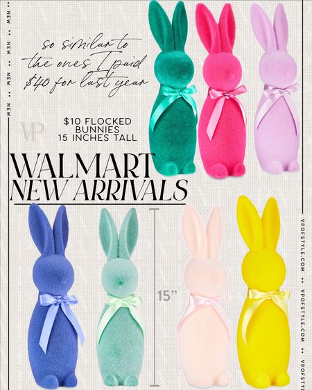 Cute little $10 flocked bunnies at Walmart 
Decor dupes 
Easter decor 

#LTKSeasonal #LTKhome #LTKunder50