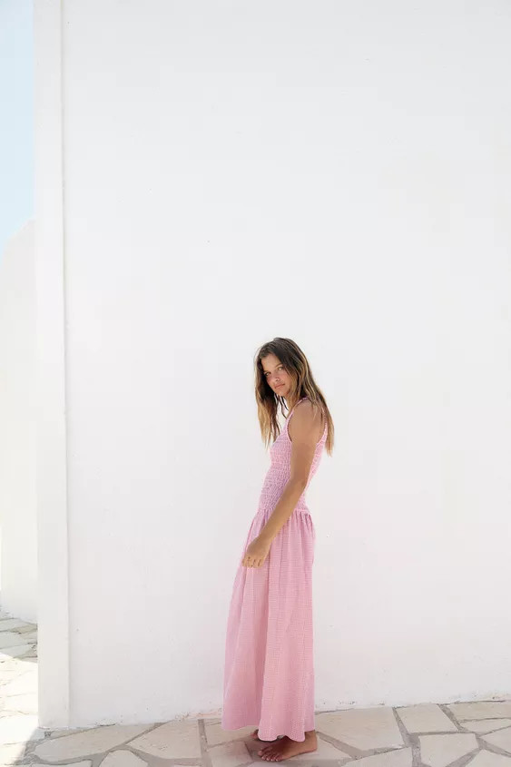 GINGHAM MIDI DRESS | Zara US