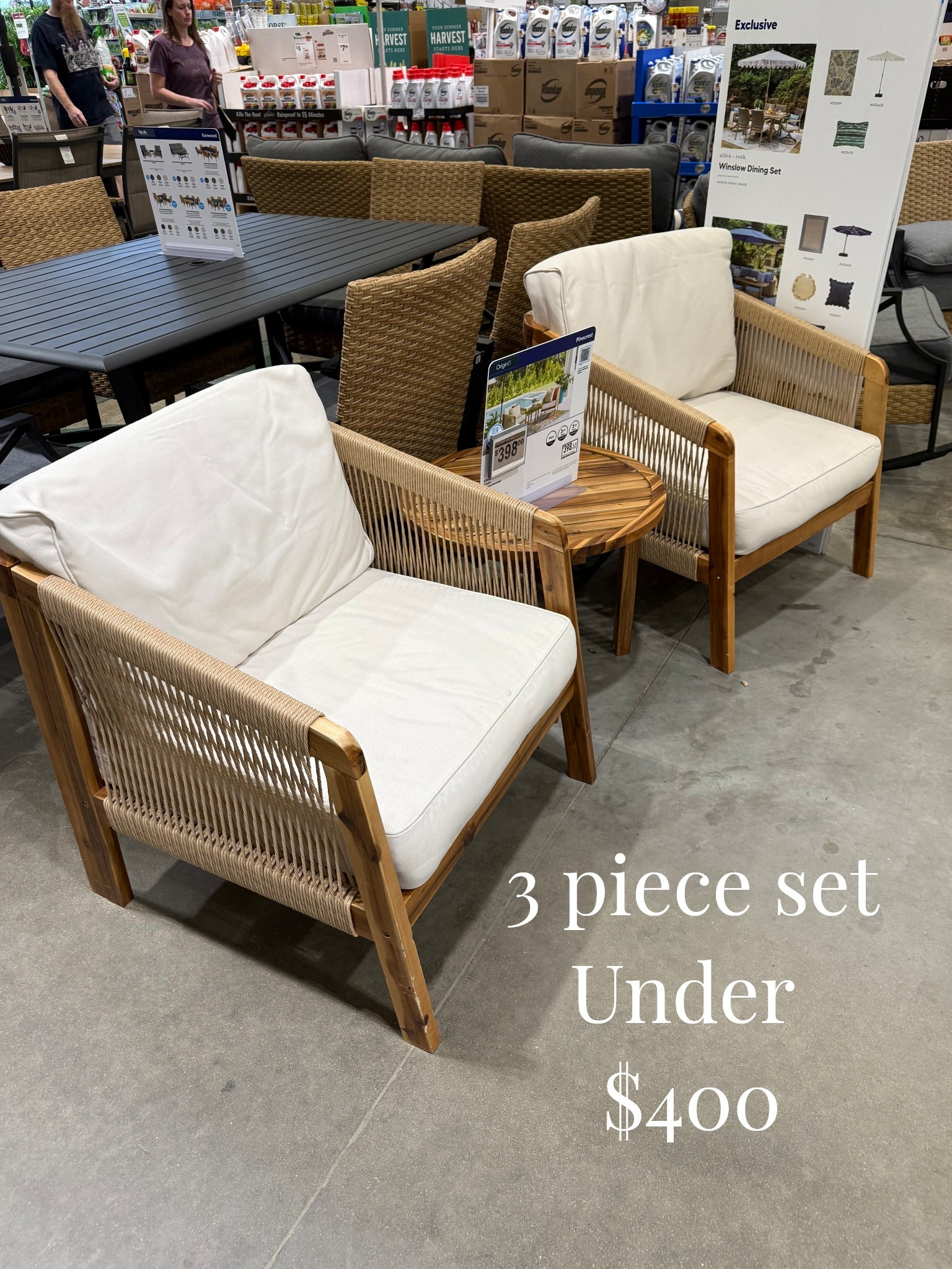 Saw this beautiful conversation set in store today! Great price! 

#LTKHome #LTKSeasonal