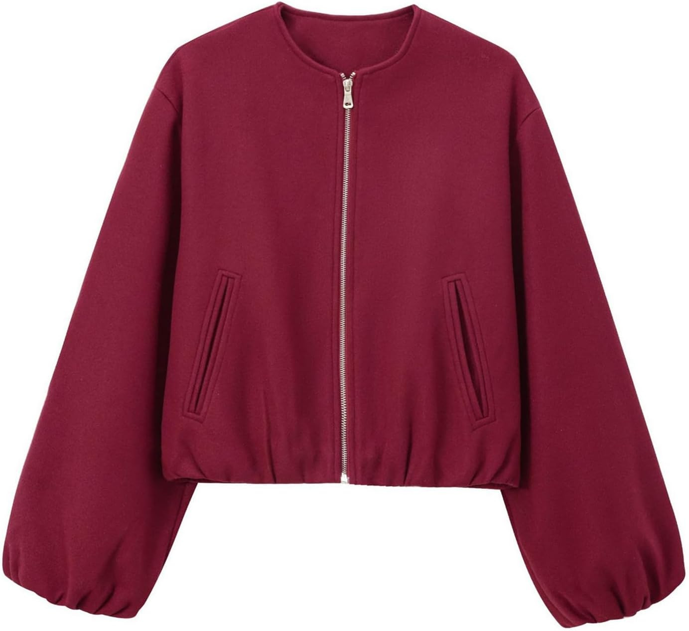 Womens Cropped Bomber Jacket Casual Zip Up Varsity Fall Trendy Outwear | Amazon (US)