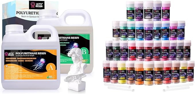 LET'S RESIN Polyurethane Resin with 36 Colors Mica Powder, Low Odor Pourable Liquid Plastic for C... | Amazon (US)