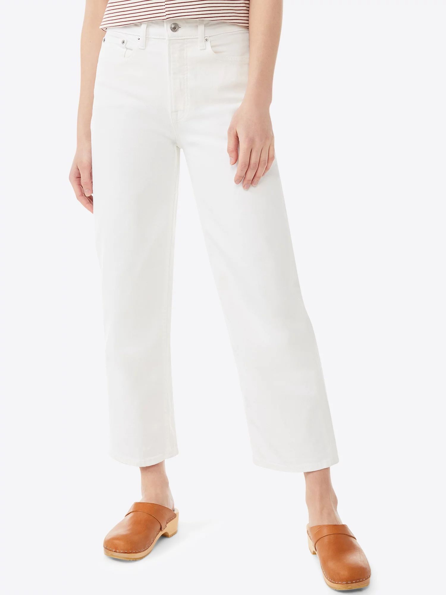Free Assembly Women's Cropped Wide Straight Jeans | Walmart (US)