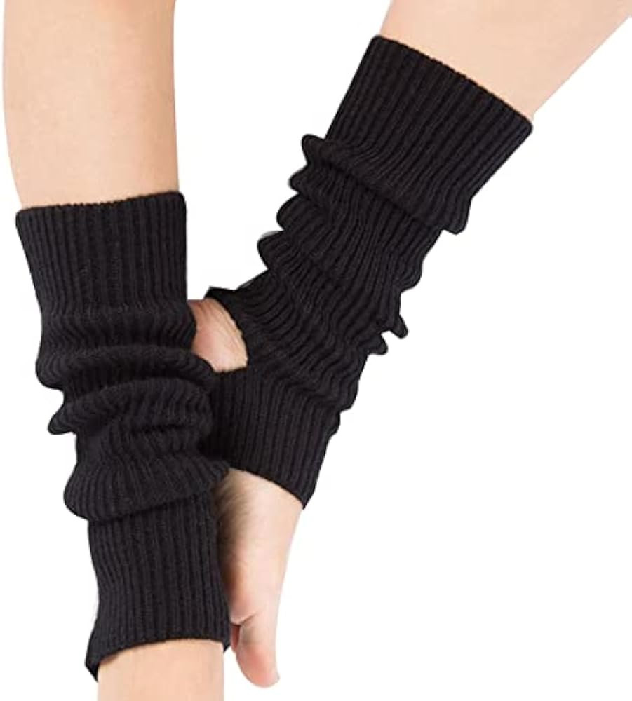 YUANQIAN Women Winter Extra Soft Long Legwarmer Warmer Knitted Stirrup Leg Warmers for Yoga Balle... | Amazon (US)