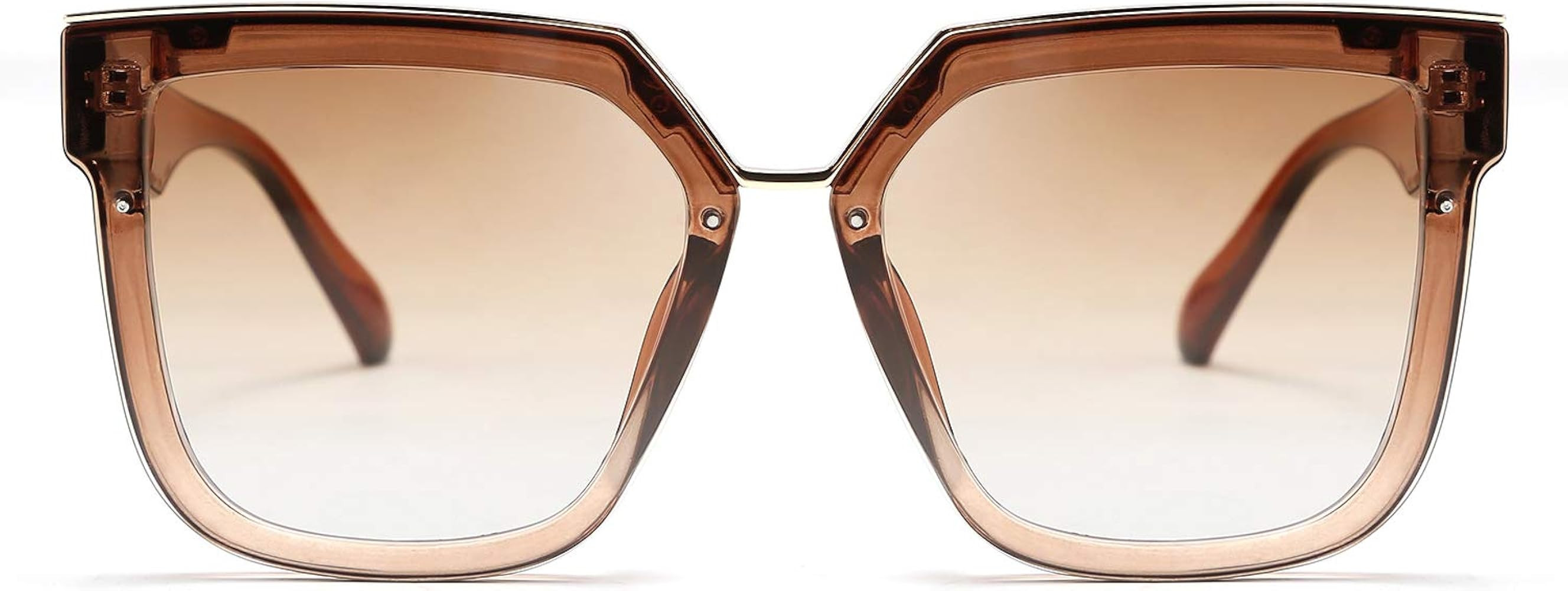 FEISEDY Fashion Women Men Sunglasses Square Frame Metal Shape Nesting Lenses B2595 | Amazon (US)