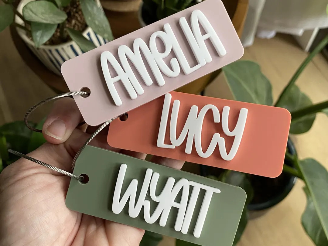 Acrylic Bag Tag, Custom Acrylic Tag, Kids Name Keychain, Lunch Box Tag, Personalized Tag, Custom ... | Etsy (US)
