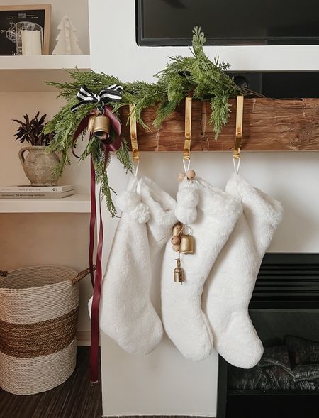 Christmas decorations, holiday decor, mantel decor, stockings, garland, Christmas ideas

#LTKhome #LTKfindsunder50 #LTKHoliday