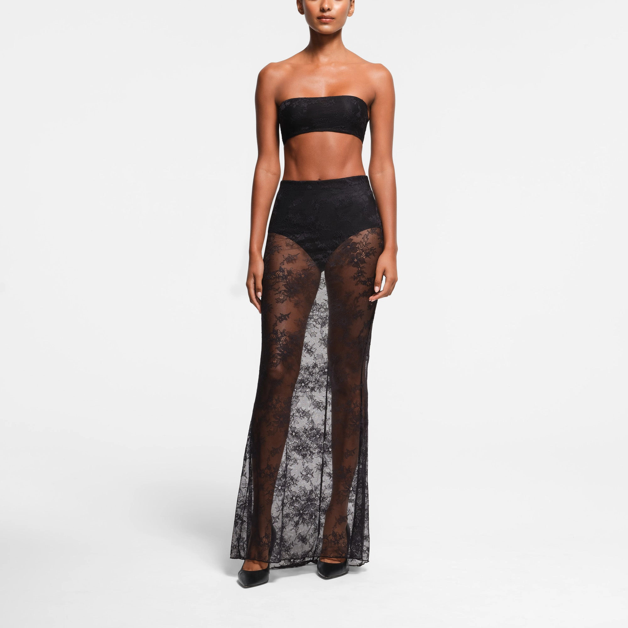 ULTRA FINE LACE LONG SKIRT | ONYX | SKIMS (US)