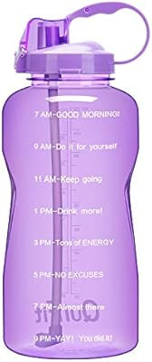 QuiFit Gallon Water Bottle with Straw and Motivational Time Marker Leak Proof BPA Free Reusable L... | Amazon (US)