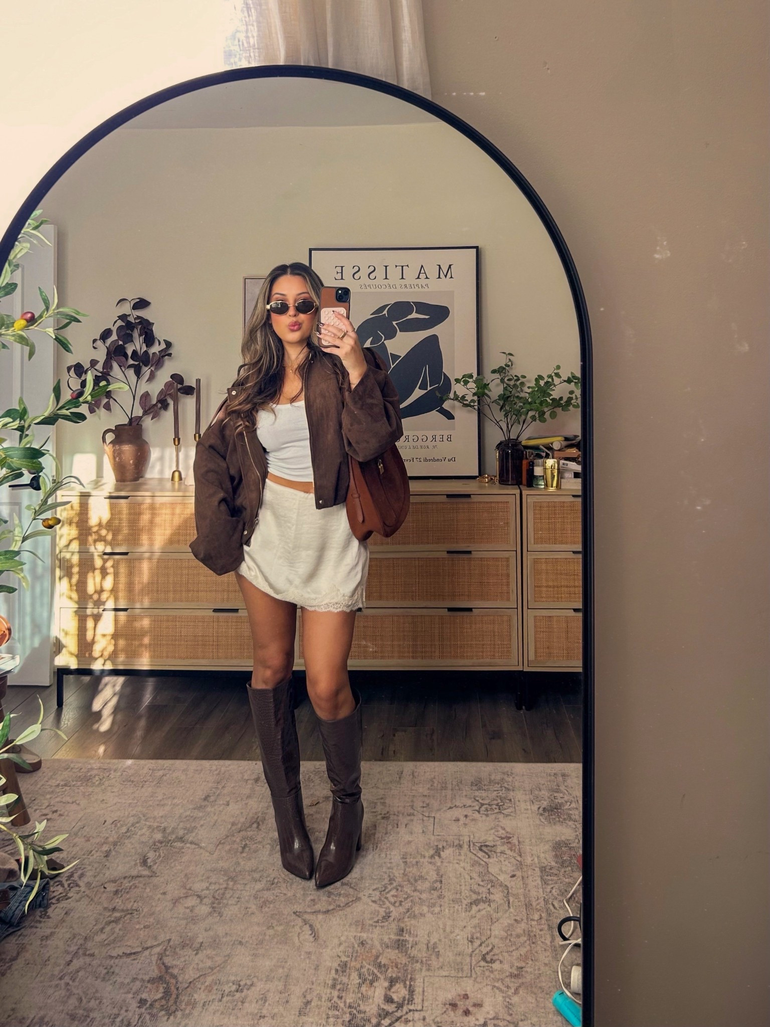 Suede jacket skirt outfit 

#LTKStyleTip