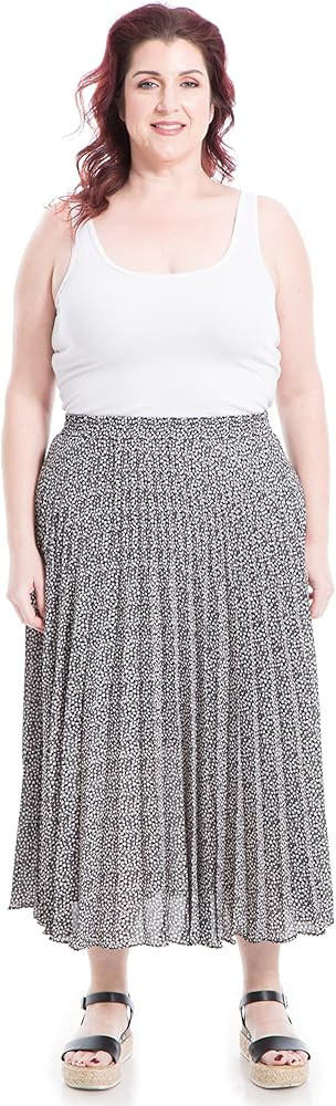 Max Studio Women's Plus Size Pleated Skirt | Amazon (US)
