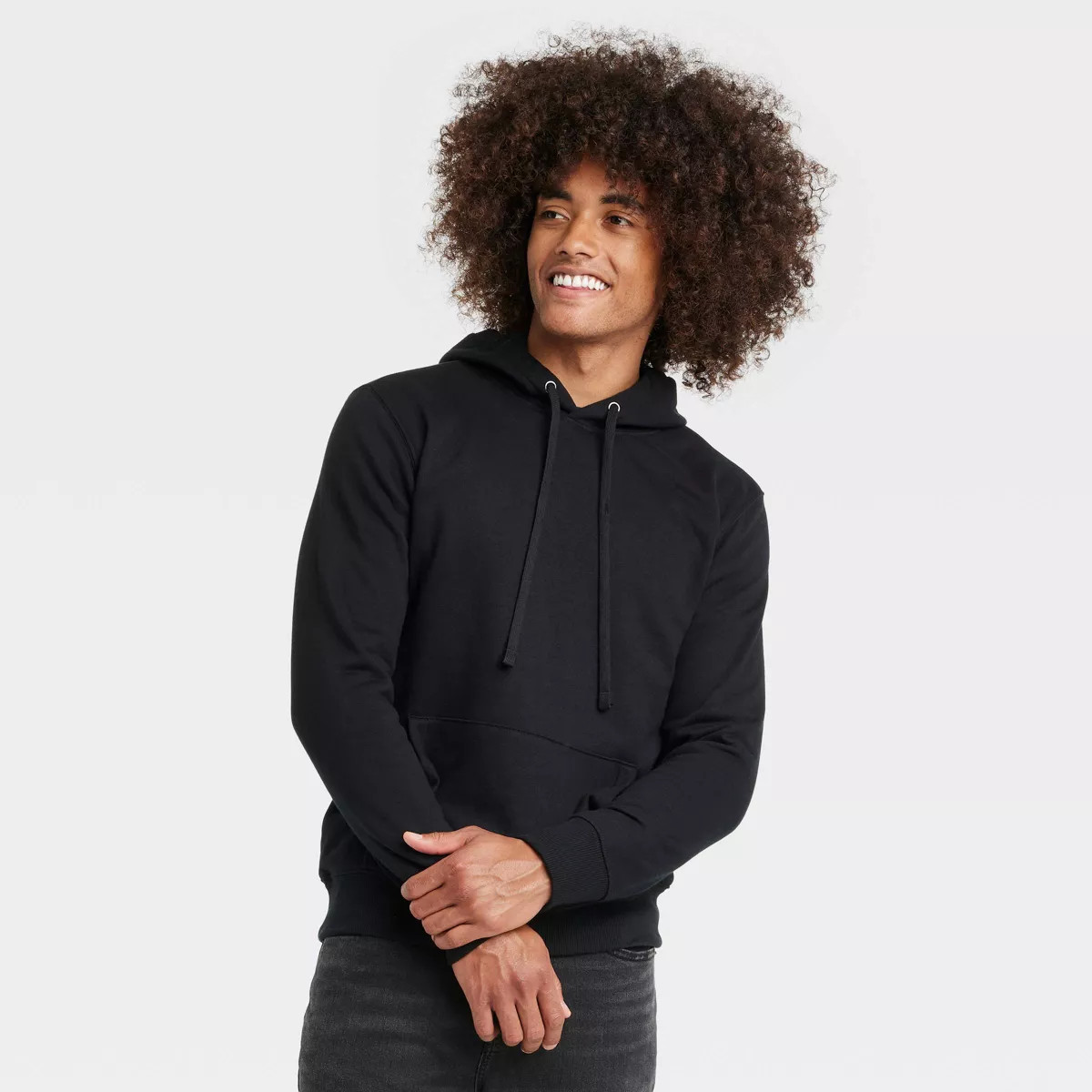 Men's Regular Fit Hooded  Sweatshirt - Goodfellow & Co™ Black L | Target