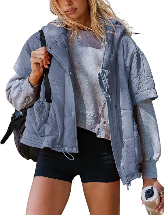 Women's Oversized Puffer Vest Hooded Quilted Jacket | Amazon (US)
