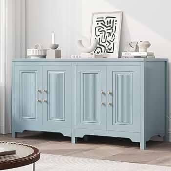 Buffet Cabinet Sideboard Buffet Cabinet with Storage Buffet Storage Cabinet with 4 Doors and Shel... | Amazon (US)