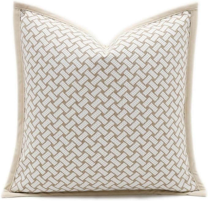 Croker Horse 20x20'' Inches Throw Pillow Cushion Cover - Grid Pattern Chenille Jacquard Embroider... | Amazon (US)