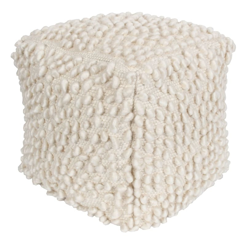 Natural Outdoor & Indoor Pouf, 17" | At Home