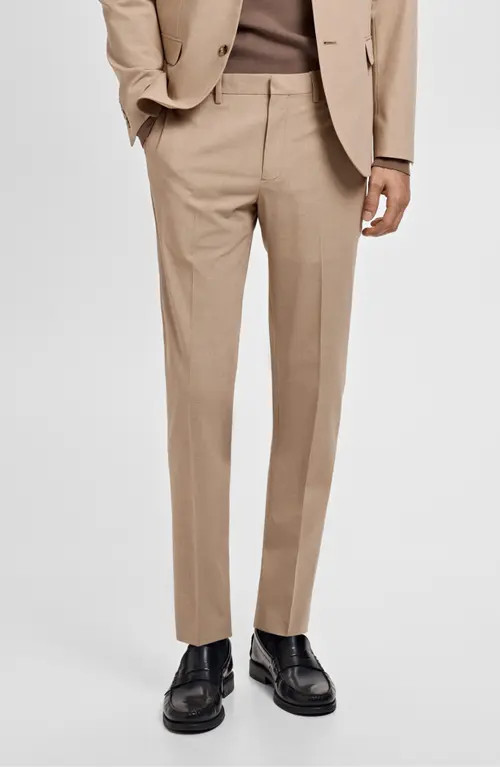 MANGO Paris Slim Fit Suit Pants in Beige at Nordstrom, Size 31 | Nordstrom