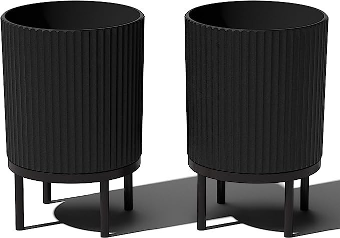 Veradek Round Demi Planter Pot w/Stand for Indoor/Outdoor Use | Made from Plastic - Concrete Mix ... | Amazon (US)