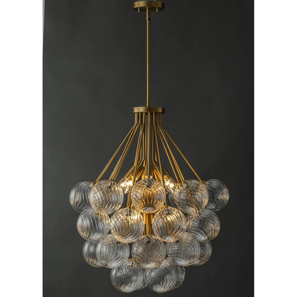 12 - Light Dimmable Tiered Glass Bubble Chandelier For Dinning Room | Wayfair North America