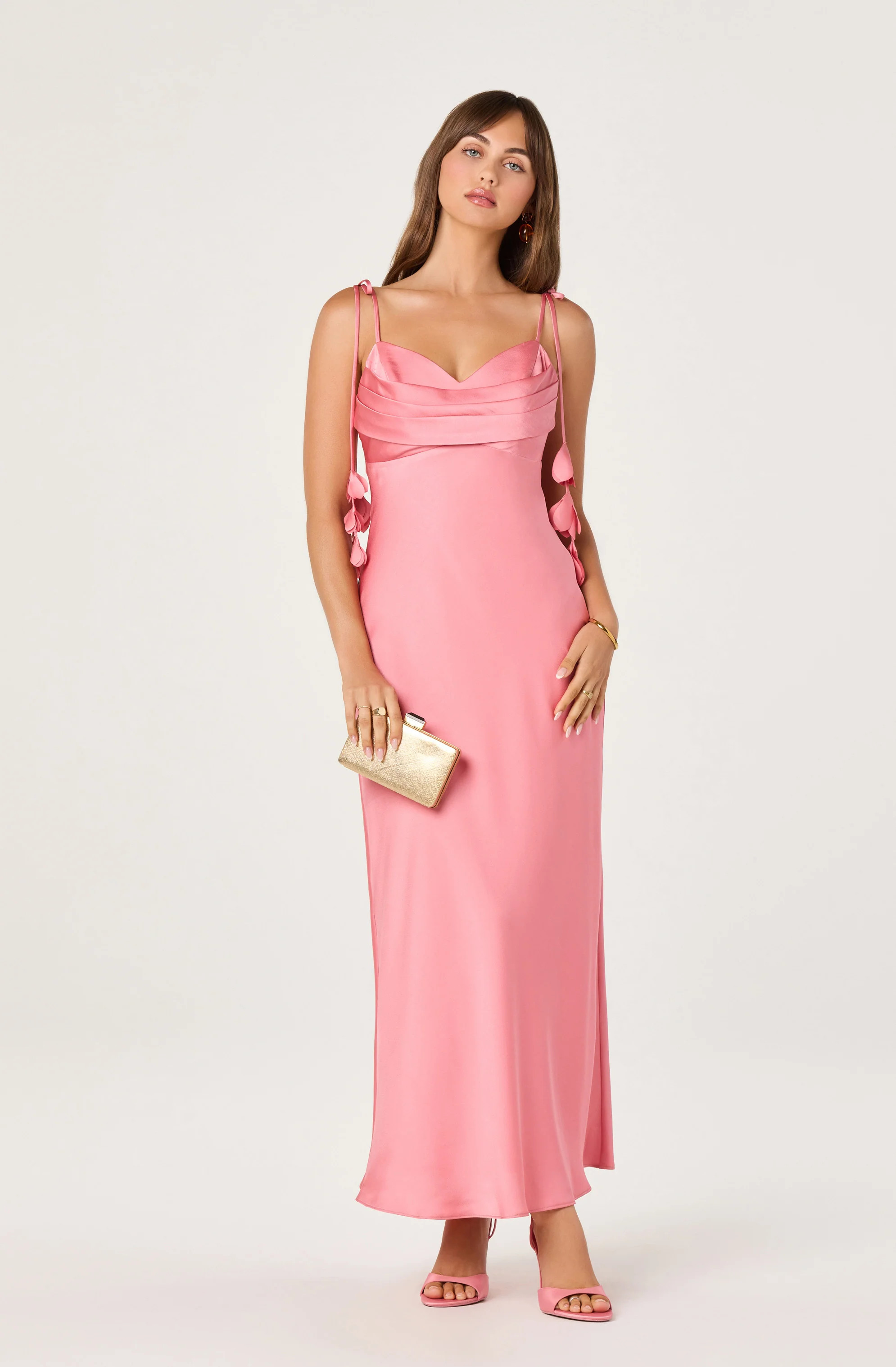 Hera Satin Maxi Dress - Coral / XS | ASTR The Label (US)