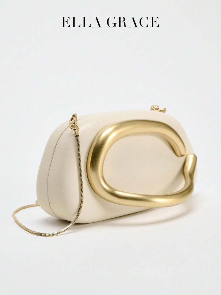 White PU Leather Clutch - Ideal For Valentine's Day, Comfortable And Fashionable, Fashion Handbag, Personalized Gift Option, Accessory 2025, Chic Style For All Occasions, Luxury Feel At Affordable Price, Essential Wedding Items,Perfectly Matching With Graduation Dress, Prom Dresses, Perfectly Matching With Prom Dresses For Women, Prom Accessories,Sequin Dress Women,Sparkly Dress,Elegant Dresses For Women, Elegant Prom Bag | SHEIN