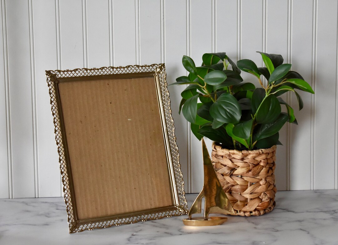 Vintage 8 X 10 Gold Lattice Picture Frame, Hollywood Regency Decor - Etsy | Etsy (US)