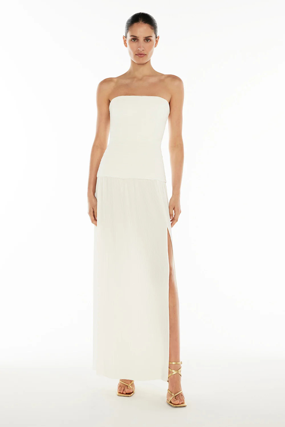 Double Time Pleat Strapless Dress | MANNING CARTELL