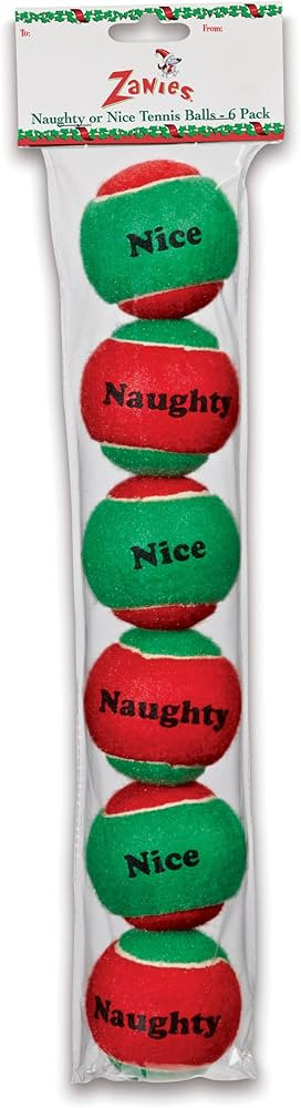 Zanies Naughty or Nice Tennis Balls (Pack of 6) | Amazon (US)
