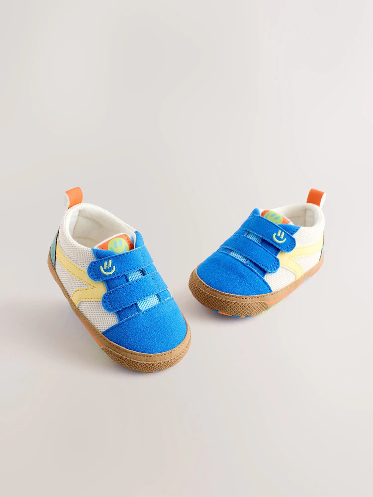 Blue Colourblock Touch Fastening Baby Trainers (0-2mths) | Next US