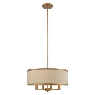 Park Ridge 4 Light Hand Painted Antique Gold Leaf Chandelier | The Home Depot