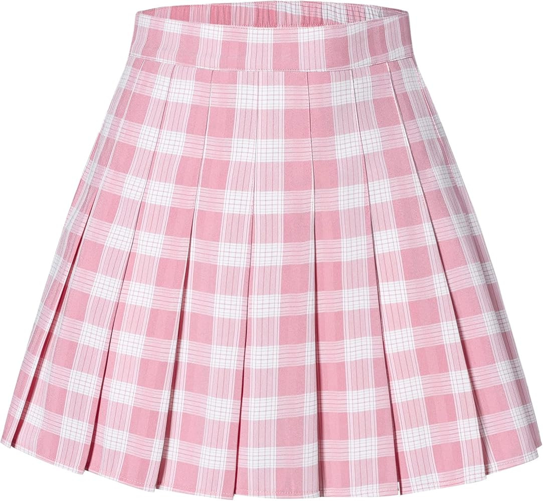 SANGTREE Girls Women's Pleated Skirt, Elastic Waist Uniform Skirt, 2 Years - US 4XL | Amazon (US)