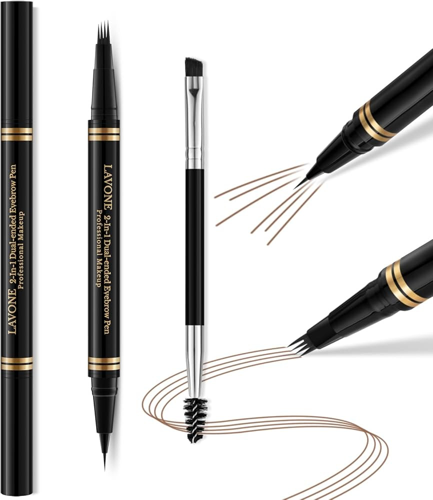 Eyebrow Pen,2-in-1 Waterproof Eyebrow Pencil with 4 Tip Microblading Brow Pen and Ultra-Precise B... | Amazon (US)