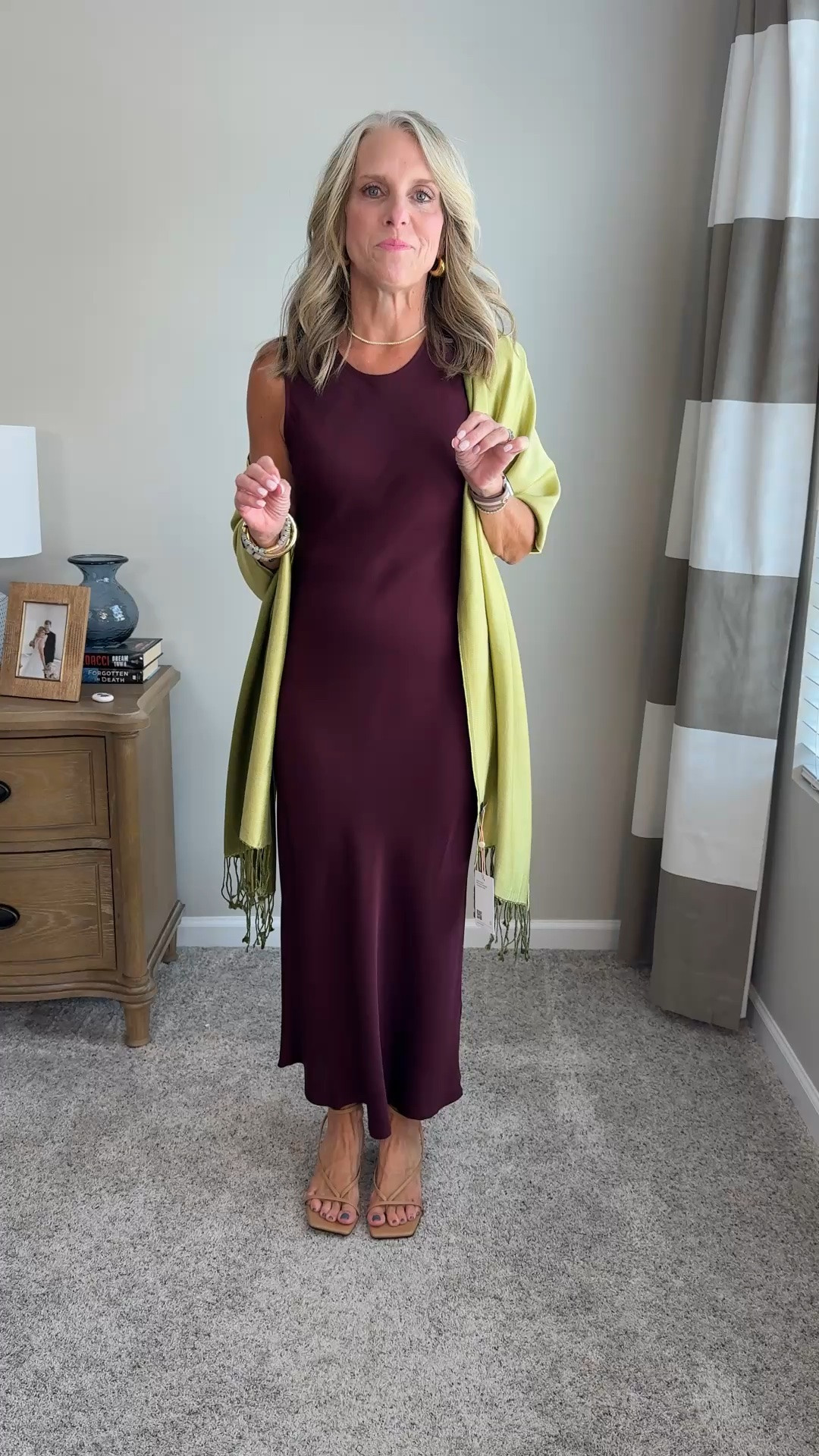Beautiful slip dress. Wearing size small. Good option for wedding guest, rehearsal dinner, special occasions

#LTKgrwm #LTKootd #LTKOver40