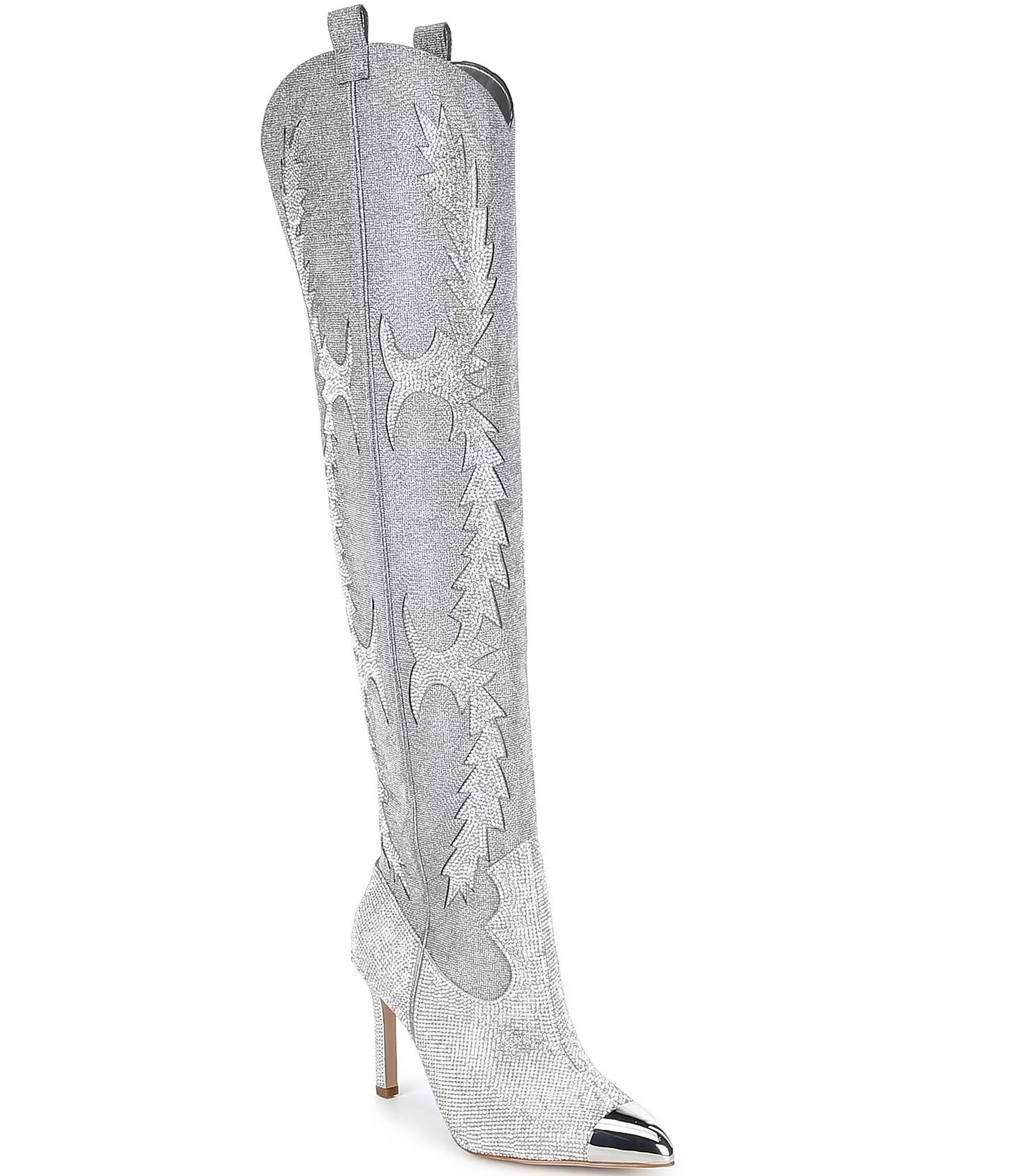 KatyannaTwo Over-the-Knee Rhinestone Embellished Western Dress Boots | Dillard's