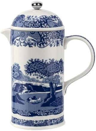 Spode Blue Italian Porcelain French Press with Stainless Steel Plunger - 28 oz Cafetiere for Manu... | Amazon (US)