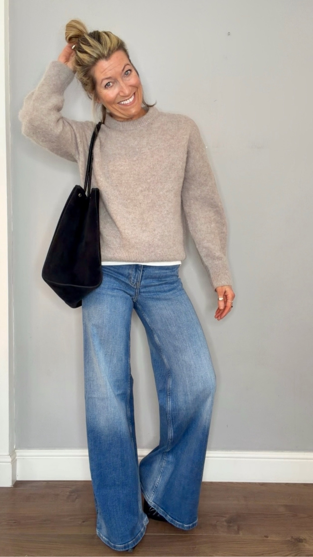 I think I may have found my new favourite jeans! These ones fit really nicely at the top so it gives you shape and the wide leg flares out at exactly the right point to give the illusion of longer legs. The denim too is spot on…thick but stretchy and the vintage wash is perfect too💙

I have shown a couple of ways to wear with a classic white tee, structured jacket and with a slouchy jumper. 

#LTKjeans #LTKuk #LTKspring