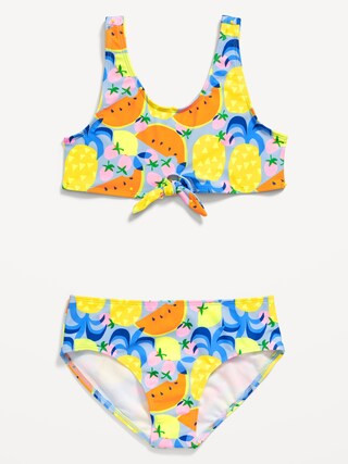 Printed Tie-Front Bikini Swim Set for Girls | Old Navy (US)