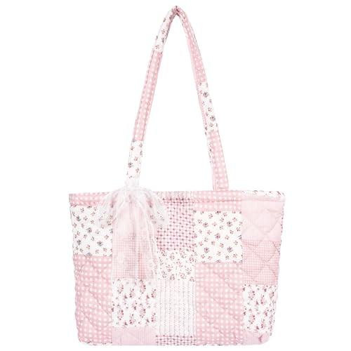 Amazon.com: shiprabags Quilted Small Tote Bag for Women, Lightweight Floral Shoulder Bag,Soft Col... | Amazon (US)