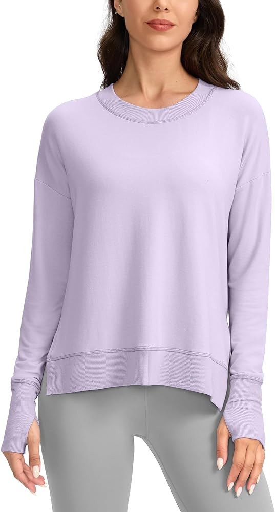G Gradual Sweatshirt for Women Buttery Soft Yoga Tops Crewneck Modal Pullover Shirts Side Slit Th... | Amazon (US)