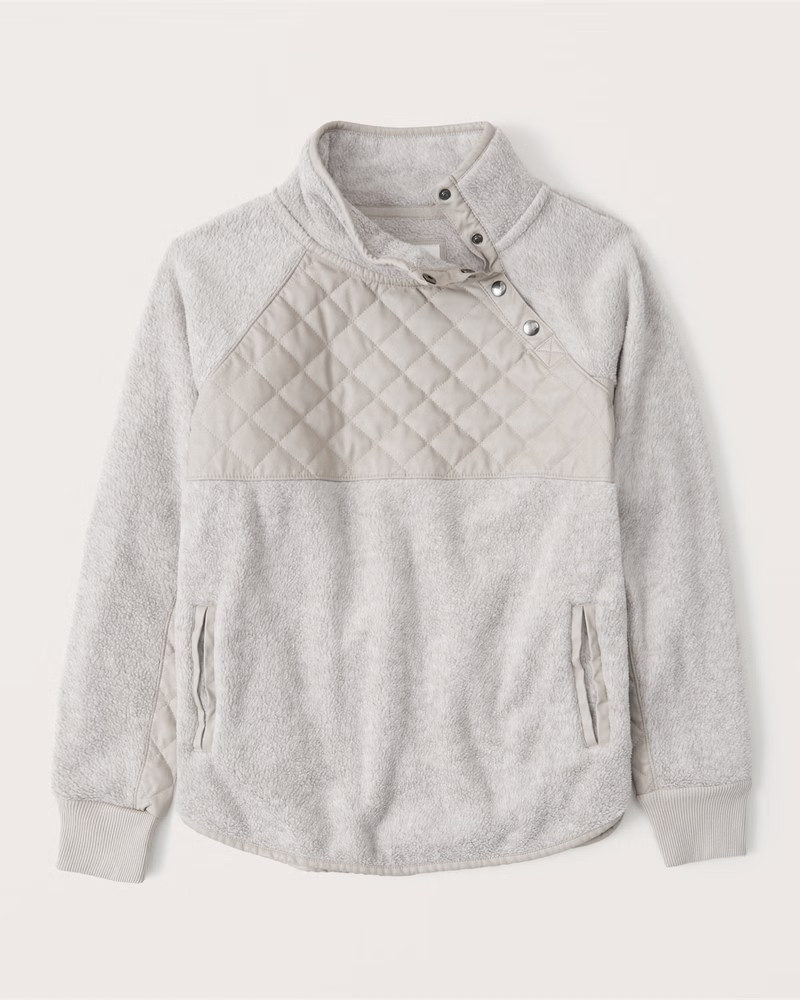 Asymmetrical Snap-Up Fleece | Abercrombie & Fitch (US)