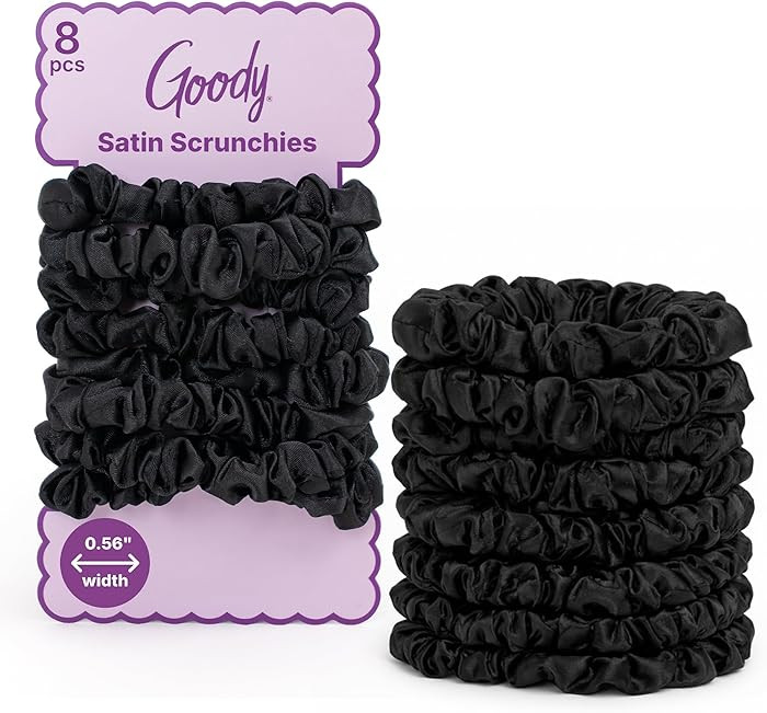 Goody Ouchless Skinny Satin Scrunchies, Frizz Fighting, No Damage Scrunchies, Gentle, Secure & Cr... | Amazon (US)