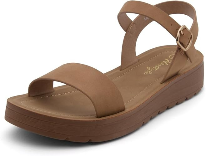 Herstyle Women’s Flat Sandals – One Band Ankle Strap Dressy Casual Sandals with Cushioned Foo... | Amazon (US)