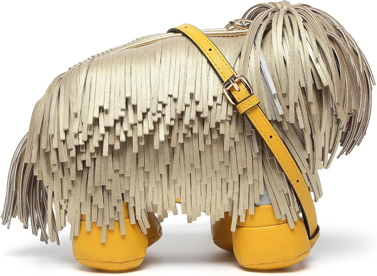Women PU Leather Novelty Unique Crossbody Shoulder Bag Handbag Cute Dog Shaped Purse | Amazon (US)
