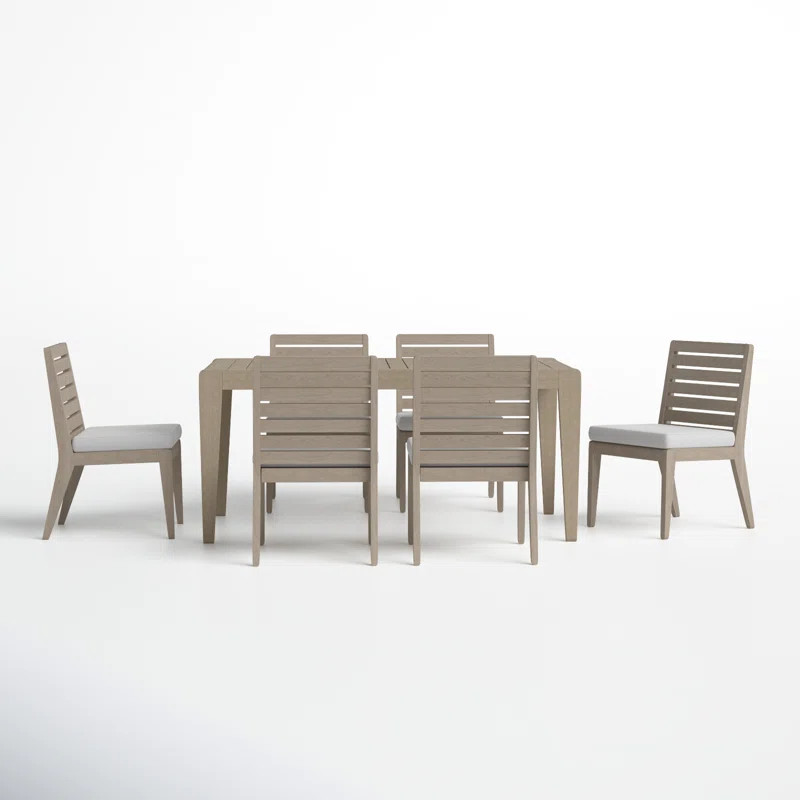 Ojai 66'' Rectangular 6 - Person Outdoor Dining Set with Armless Dining Chairs | Wayfair North America